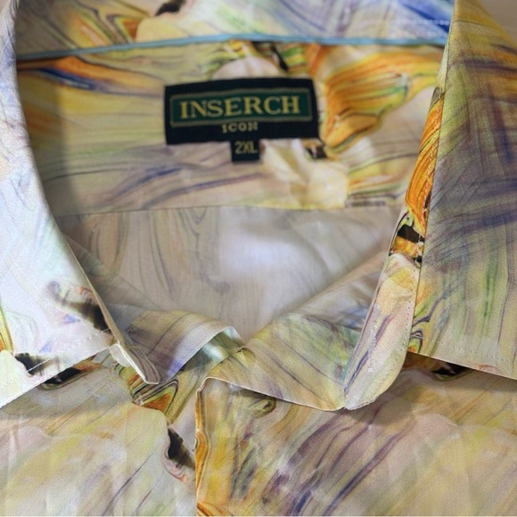 Mens Inserch Men’s 2XL Short Sleeve Button-Down Shirt Abstract Print - Picture 4 of 6